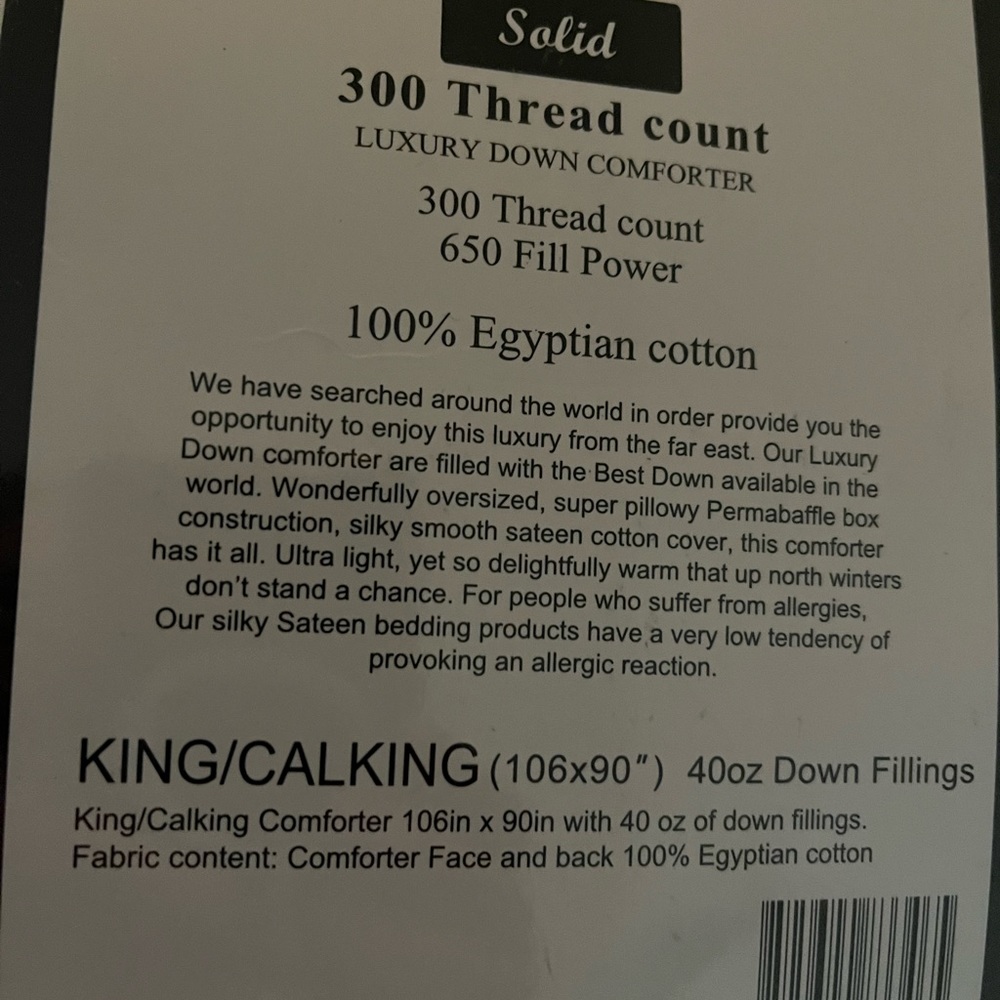 - Royal hotel goose down king comforter - Picture 3 of 3